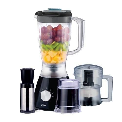 MIKA Blender, 1.5L, 4 in 1, with Grinder, Chopper & SS Filter, 400W, Black