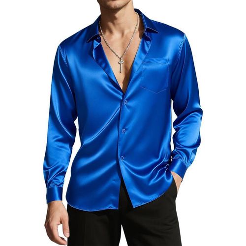Men's Stylish Silk Button Down Shirt