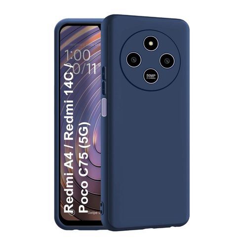 Soft Silicone Slim Fit Cover Anti-Scratch Shockproof Case for Xiaomi Redmi 14C - Blue