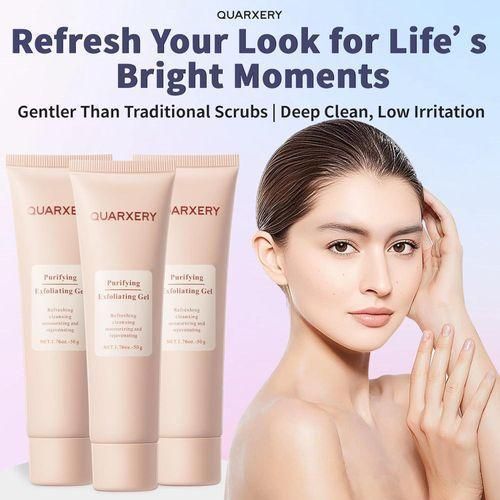 QUARXERY Purifying Exfoliating Gel-Gentle for Face - Facial Peeling Gel Scrub for Face Cleans Dirt Oils
