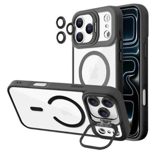 Apple iphone 17 pro Black Magsafe Case Camera Bracket, Camera Protectors, Translucent Acrylic + TPU MagSafe Compatible Cove