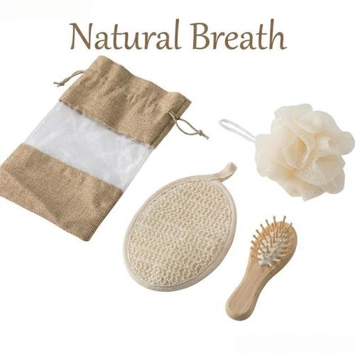 Three-Piece Bath Set: Woven Exfoliating Loofah Scrub Pad, Scalp Massage Comb, And Bath Sponge For Gentle Exfoliation. Body Cleansing Includes A Bath Sponge, Massage Comb, And Exfoliating Scrub Pad