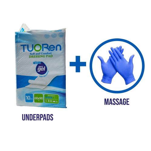 Super Absorbent Underpad,10 Count + GLOVES