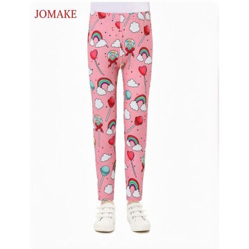 Girls leggings ages 2-9 rainbow lollipop print elasticated waistband breathable