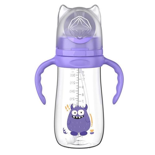 Newborn Wide Caliber PPSU Feeding Bottle Drop Proof Silicone Nipple Feeding Bottle with Straw Cup Handle