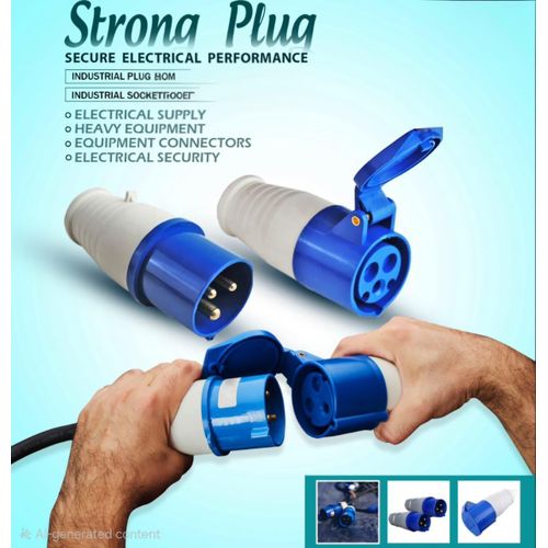 Industrial Male & Female Plug Socket Set – 3 Pin Waterproof Electrical Connector