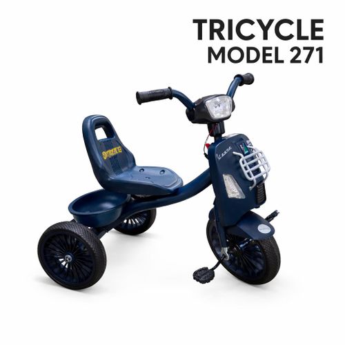 Kids Ride On Bike 271 Blue Tricycle With Stable Three Wheel Design