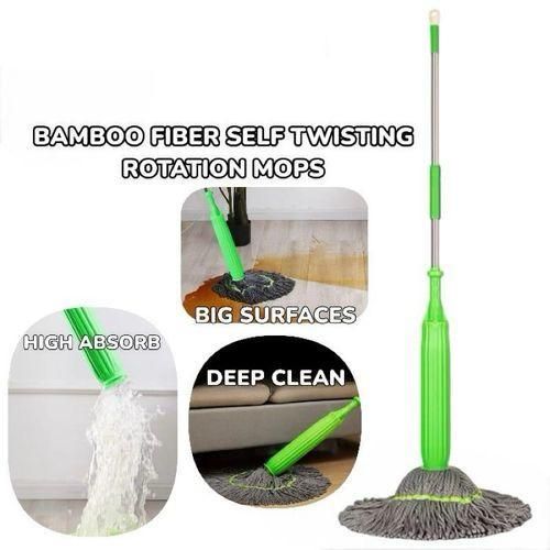 Fibre Self-Wringing Twist Mop & Microfiber Mop Head – Floor Cleaning