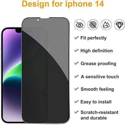 iPhone 14 Privacy Screen Protector with Camera Lens Protector Full Coverage Anti-Spy