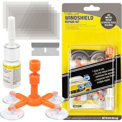 Windscreen Repair Kit, Car Windscreen Crack Repair Kit with Durable Resin, Fix Auto Windscreen Glass Cracks, Chip, Bulls Eye, Star Break, Half Moon