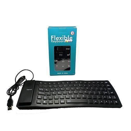 Keyboard Waterproof Roll-Up Design Silent Typing USB Wired Connection
