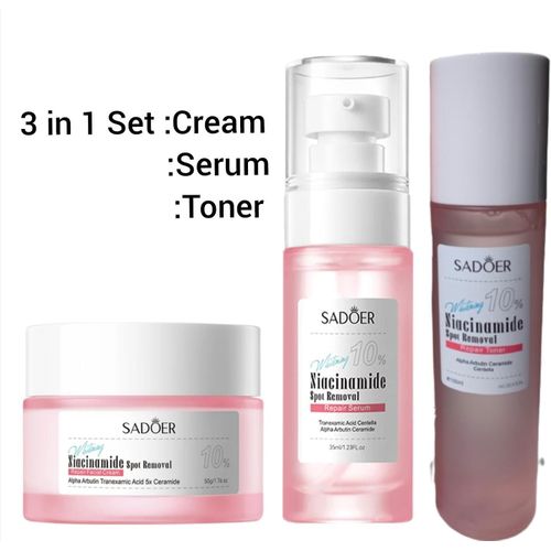 Quality 3 in 1 Niacinamide CreamSerumToner 10 With Alpha Arbutin Ceramide Centalla Clarifying Cream Serum Toner Skin Care Ideal for Soothing Repairing Rejuvenating Skin Nourishment Purifying Calming