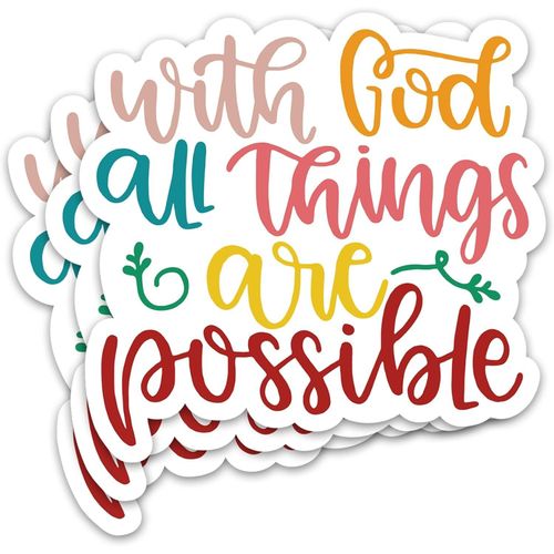 With God all things are Possible Colorful laptop Decal Stickers