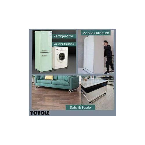 Washing Machine Metal Thickened, Set Of 2 Stand Base With 12 Wheels On Each Base Stand, Adjustable Heavy Duty Extensible Appliance Roller Trolley Wheels, Multifunctional Furniture Pedestal Moving Cart. For Refrigerators, Washer, Dryers, Dishwashers