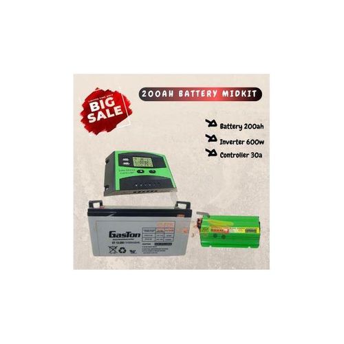200Ah Solar Battery +600W Solar Power Inverter +30 Ah Charge Controller