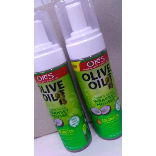 Olive Oil Hold & Shine Wrap/Set Mousse - Infused with Coconut Oil - 207ml