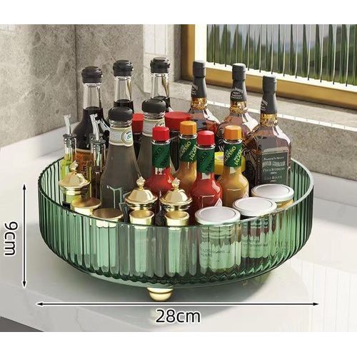 28cmx9cm rotating acrylic organizerGreen clear