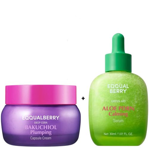 Bakuchiol Plumping Capsule Cream with Collagen Aloe PDRN Calming Serum with 5-cica ceramide Moisturizes Glows Brighten Prevent skin aging Firms Plumps Evens Fade dark spots hyperpigmentation Soothes Acne Redness Irritation Repairs Calms
