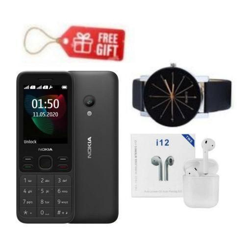 Nokia 150 2.4"' display, Dual Sim, FM Radio and MP3 Camera, 1020mAh-Black + Earbuds+Watch