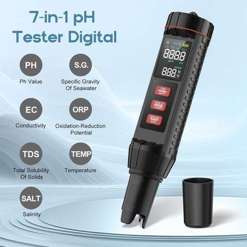 7 in 1 TDS Meter, Digital Water Tester - Accurate and Reliable, Measures TDS, EC & Temperature (°F/°C), Water Test Meter for Drinking Water, Swimming pool, Farming, Aquariums, etc