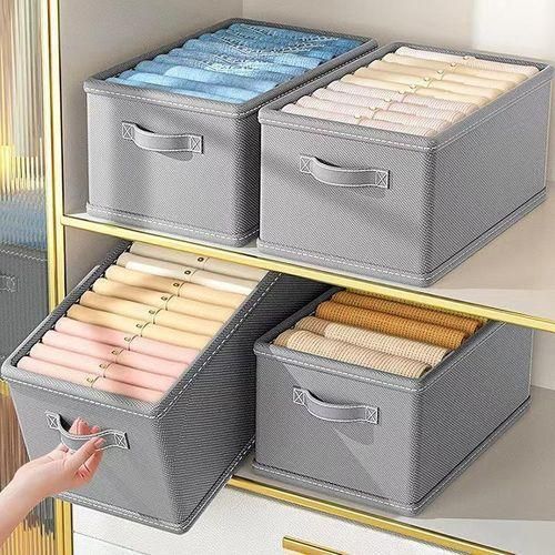 Household Collapsible Fabric Storage Drawer Bins Grey 47x35x30CM