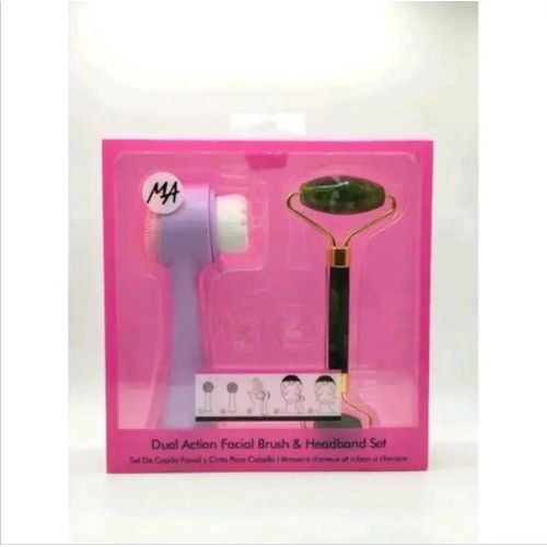 Premium 2-in-1 Facial Cleansing Brush & Natural Jade Roller Set – Deep Pore Cleanser, Skin Tightening & Relaxing Face Massage Tool for Radiant, Youthful Glow