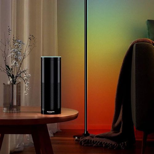 Decorative RGB LED Floor Lamp with Multi-Color Lighting, 3 Brightness Levels, and Music Reactive Sync for Home Entertainment