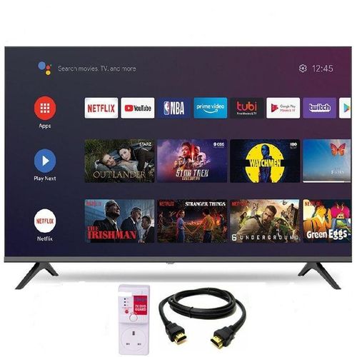HTC4388FS,43" Inch FRAMELESS Smart Android TV, Netflix YOUTUBE TELEVISION, INBUILT FREE TO AIR DECODER,BLUETOOTH CONNECTIVITY,WIFI CONNECTIVITY 1GBRAM 8GBROM +FREE TV GUARD+HDMI CABLE