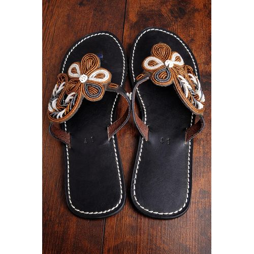 Ladies genuine leather Maasai sandals