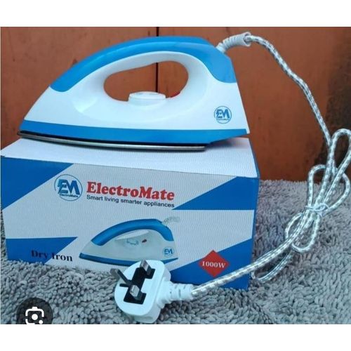 Electromate Dry Iron Box 1000W With 5-Gear Temperature Control – Lightweight Non-Stick Soleplate