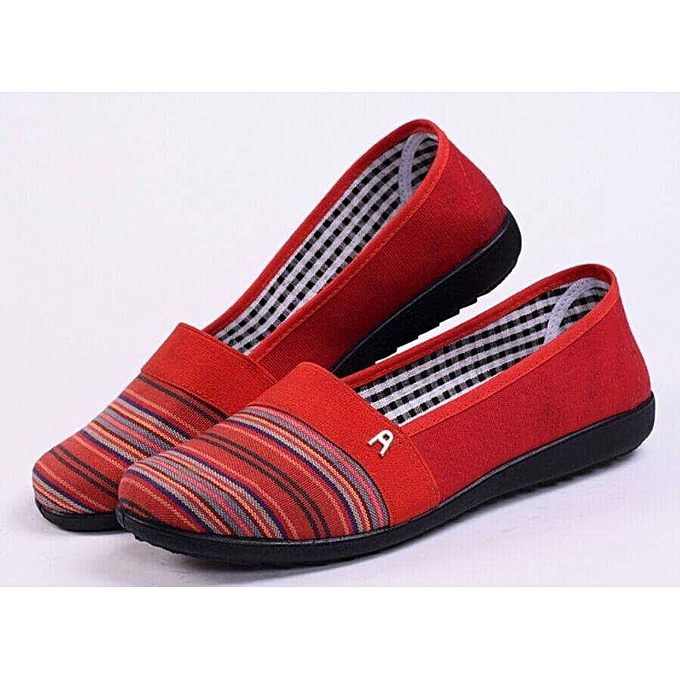 Buy African Kikoi Female Slip On Flat Shoes  RED Best 