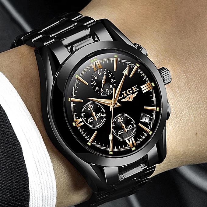Buy Lige Black Mens Watch At Best Price Jumia Kenya