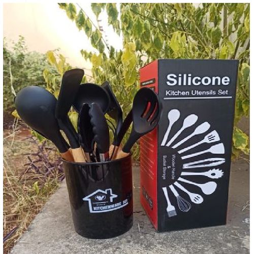 Heat Resistant 12pcs Silicone Non Stick Cooking Spoon Set