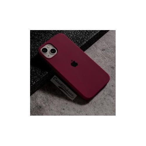 Soft Silicone Back Cover for iPhone 14 Shockproof Slim Fit Anti-Fingerprint Maroon