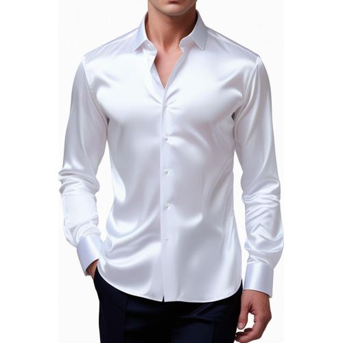 Men's Stylish Silk Button Down Shirt