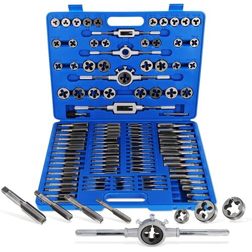 Metric Tap and Die Set 110 Pcs M2-M18 Rethreading Kit for Making Screw Threads for Cutting External and Internal Thread Threading with Storage Case