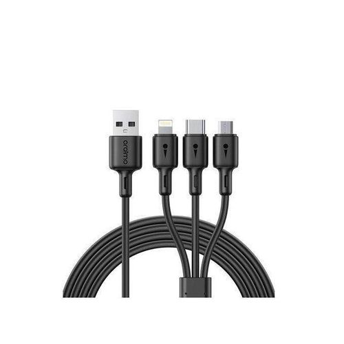 Quality Original 3-in-1 USB To Micro USB ,USB Type C And Lightning Charging Cable Tangle Free Fast Charging Data Transfer