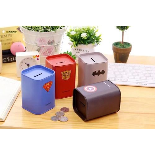 Boys Theme Money Bank 7.5x7.5x10.5cm – Durable Cute Coin Piggy Bank for Kids