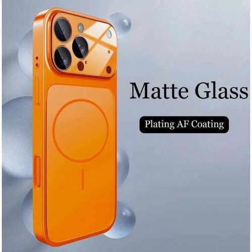 iPhone 14 Pro Poker AG Glass Magnetic Converter Case - iPhone Back Sheet Upgrade Protective Cover - Orange