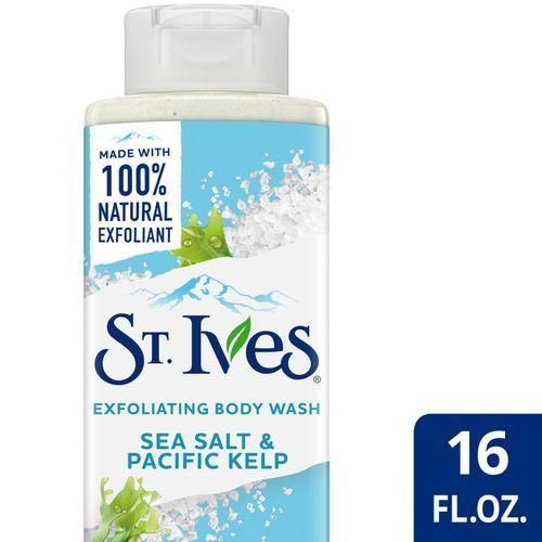 ST.IVES Exfoliating Body Wash - Sea Salt & Pacific Kelp Scrub Glowing Skin, 16 Ounces