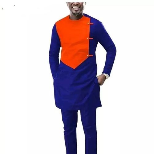 Trendy African 2 Piece Suit African Sirt And Matching Pants