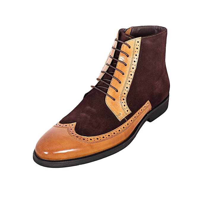 Urban Chocolate Brown Leather Oxford Ankle Boots @ Best Price Online ...