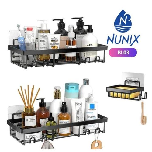 3-in-1 straight metallic organizer shelf set.