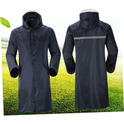 Heavy Duty Adult Raincoat with Hood - Premium Waterproof Long Rain Jacket, Reinforced Unisex Design (Fits up to 120kg, 110cm Length)