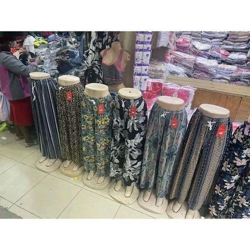 2 pc pcs flowered, elegance and stretchy ladies palazzo trousers- HIPS 40-54