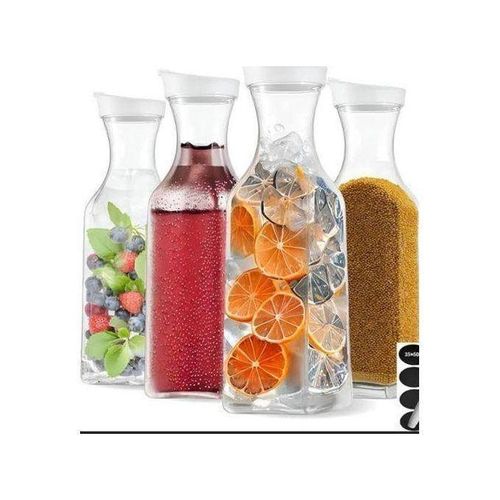1.5L Airtight Juice Carafe with Lid - Clear Drink Pitcher for Fridge Storage, Easy Pour Milk Container, Beverage Bottles for Water, Smoothies & Iced Tea