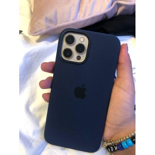 Ip 14 pro Genuine Silicone Case/Cover, featuring a soft anti-scratch microfiber lining.