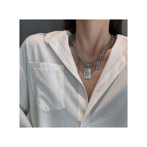 Women Vintage Chain Multi-Layer Necklace-Silver