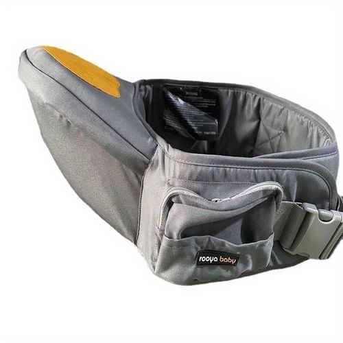 Ergonomic 1-in-1 Baby Carrier with Lumbar and Hip Seat - Soft and Comfortable Carrier Sling with Storage Bag and Safety Harness System Light Grey