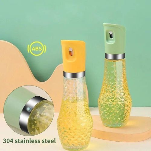 Premium Diamond Pattern Oil Sprayer 304 Stainless Steel ABS Mist Dispenser Refillable Olive Oil Vinegar Spray Bottle for Healthy Cooking